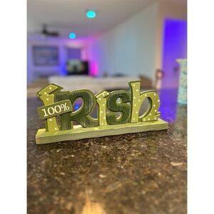 St. Patrick's Day Green Cedarwood Tabletop Sign Home Décor 12.5 in